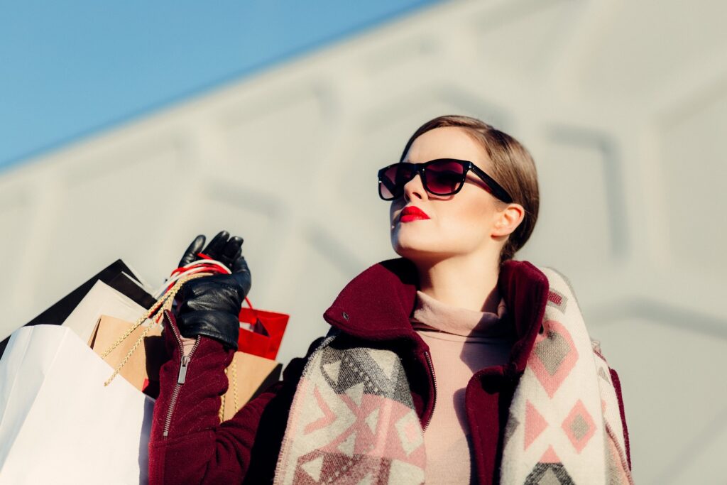 woman with shopping bags